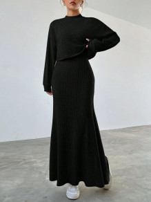 Дамски комплект рокля и блуза AR3299 черен 