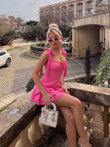 Дамска къса ефектна рокля ESA5320 циклама 