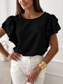Дамска блуза с ефектни ръкави K6337 черен 