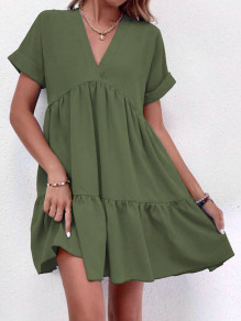 Дамска свободна рокля K6228 тъмно зелен 