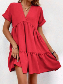 Дамска свободна рокля K6228 червен