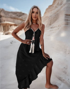 Дамска рокля в бохо стил K6424 черен 