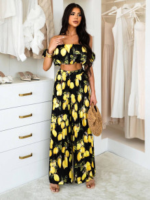 Дамски комплект с принт L10102 черен 