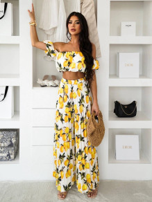 Дамски комплект с принт L10102 бял