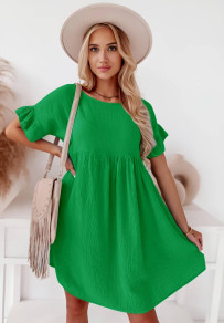 Дамска разкроена рокля A7528 зелен 