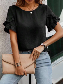 Дамска едноцветна блуза K5637 черен 