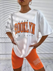 Дамски комплект тениска и клин AR0126 оранжев 