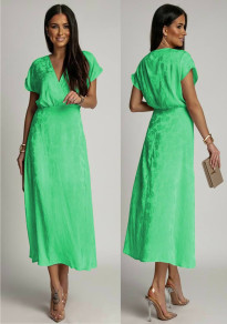 Дамска ефектна рокля K9603 светло зелен 