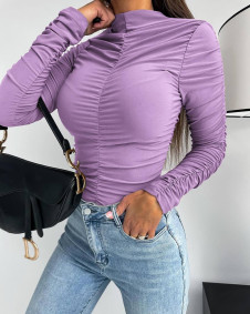 Дамска блуза с набор K9596 светло лилав 