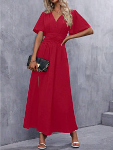 Дамска дълга рокля K6379 червен 
