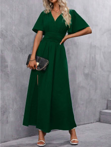 Дамска дълга рокля K6379 тъмно зелен 