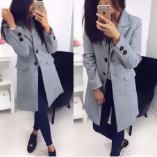 Дамско стилно палто XN6871 сив
