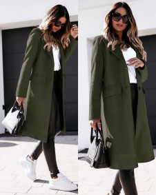 Дамско елегантно палто XN5361тъмно зелен 