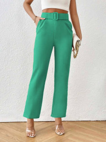 Дамски панталон с колан K6602 зелен 