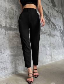 Дамски панталон с колан К6601 черен 
