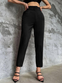 Дамски панталон с колан К6601 черен 