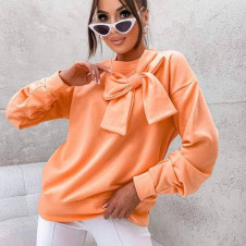 Дамска блузка с панделка K9666 оранжев 