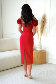 Дамска елегантна рокля H4607 червен 