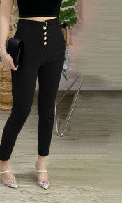 Дамски панталон с колан K9994 черен 