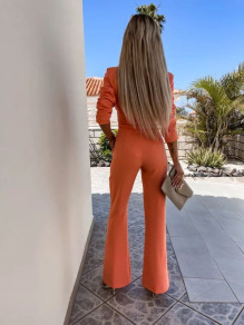 Дамски комплект риза и панталон TP060 оранжев 
