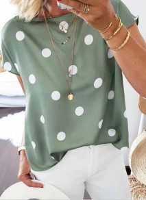 Дамска блуза на точки PB4371 зелен 