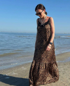 Дамска рокля с леопардов принт T7759
