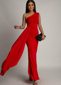 Дамска ефектна рокля 24092 червен 