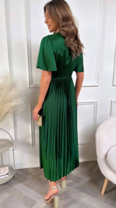 Дамска сатенена рокля Солей LT6435 зелен 