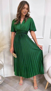 Дамска сатенена рокля Солей LT6435 зелен 