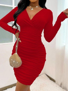 Дамска къса рокля с набор J1332 червен 