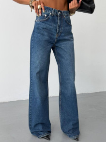 Дамски сини wide leg дънки с висока талия SQ1043110