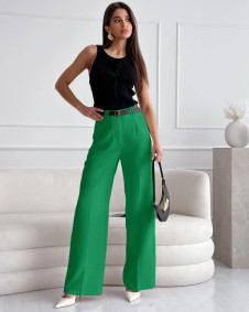 Дамски разкроен панталон A1617 зелен 