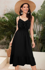 Дамска вталена рокля K10520 черен 