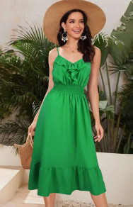 Дамска вталена рокля K10520 зелен 