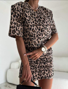 Дамска рокля с леопардов принт H4382