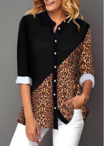 Дамска риза с леопардов принт PB4609