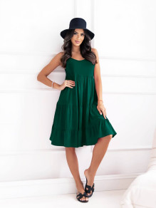 Дамска свободна рокля A7579 тъмно зелен 
