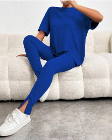 Дамски ежедневен комплект блуза и панталон 271493 син