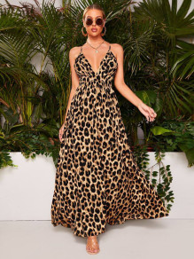 Дамска рокля с леопардов принт T7836