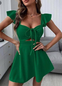 Дамска къса рокля 22829 зелен 