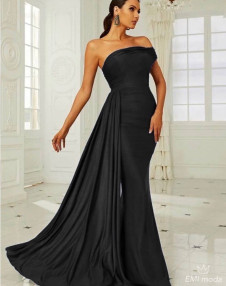 Дамска дълга елегантна рокля 24092 черен 