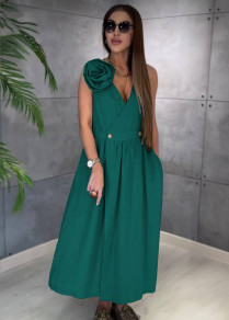 Дамска свободна рокля T7830 зелен 