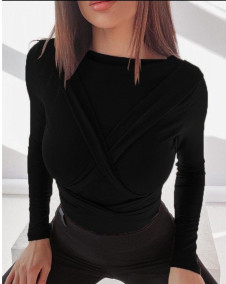 Дамска блуза с връзки J40029 черен 