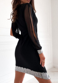 Дамска ефектна рокля J5270 черен