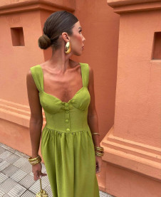 Дамска дълга рокля LT6707 зелен 