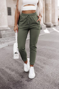 Дамски спортен панталон K2411 маслено зелен 