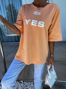 Дамска oversize тениска YES/NO P5691 оранжев 