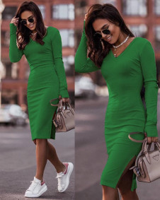 Дамска рокля по тялото AR3120  зелен 