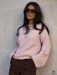 Дамски пуловер Street Luxe K3527 пудра