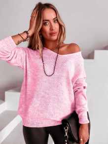 Дамски пуловер K87110 розов 